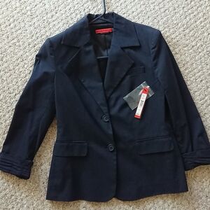 Alice + Olivia Black Pinstripe 3/4 Sleeve Suit Blazer/Jacket Size XS